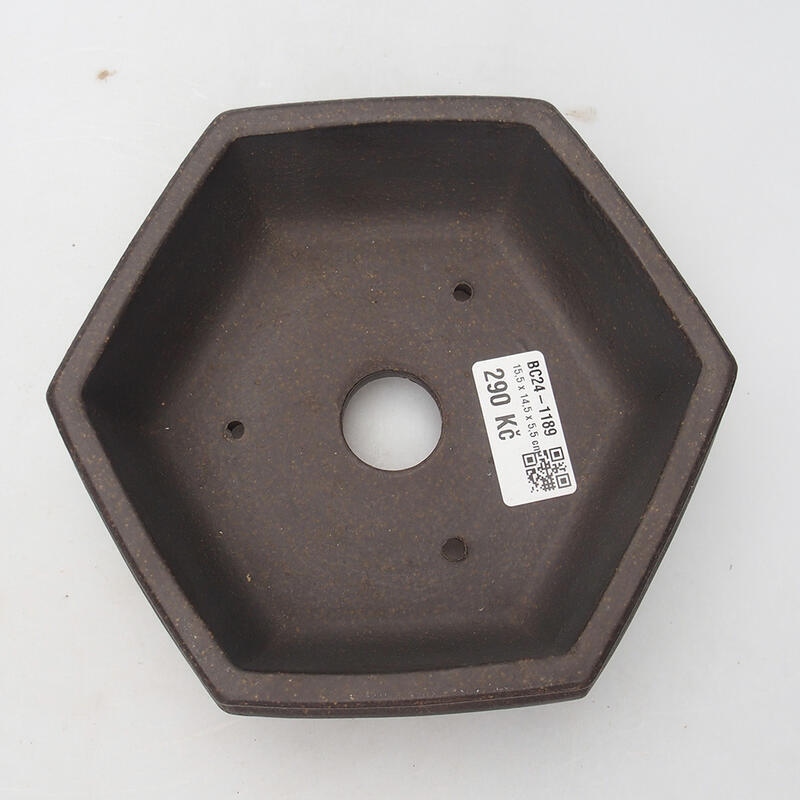 Bonsai bowl 15.5 x 14.5 x 5.5 cm, color brown ocher