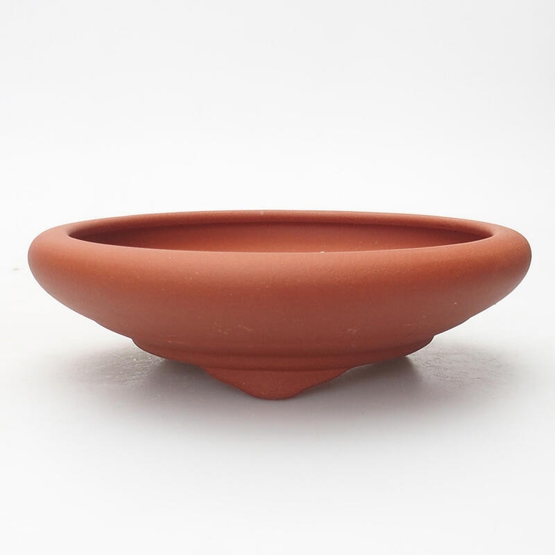 Bonsai bowl 15.5 x 15.5 x 4.5 cm, brick color