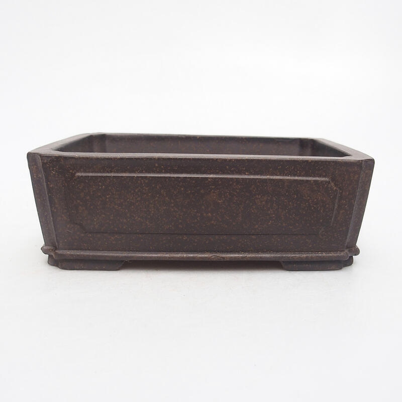 Bonsai bowl 15 x 11.5 x 4.5 cm, color brown ocher