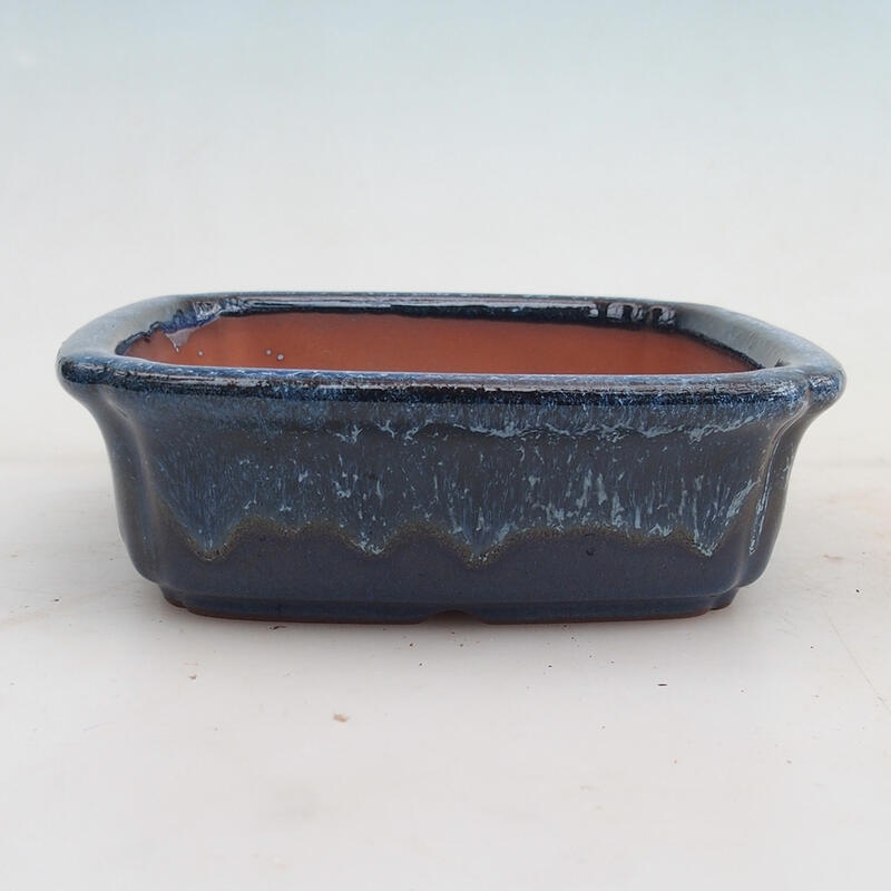 Bonsai bowl 15 x 15 x 4.5 cm, color blue