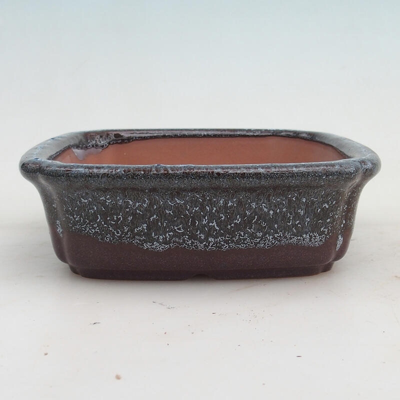 Bonsai bowl 15 x 15 x 4.5 cm, color burgundy