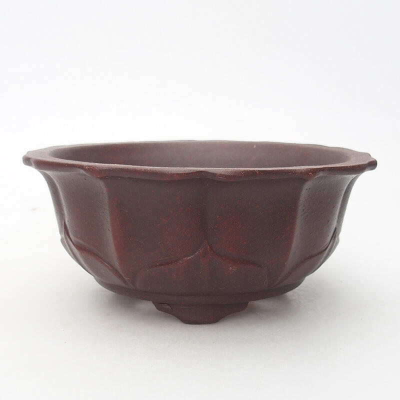 Bonsai bowl 15 x 15 x 6 cm, color brown-red