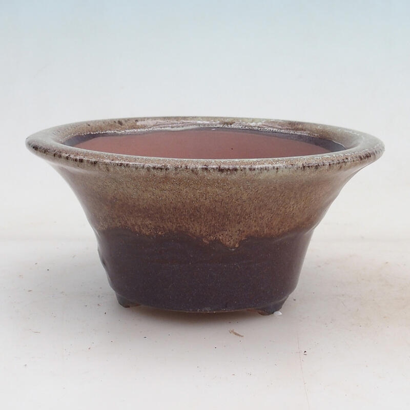 Bonsai bowl 15 x 15 x 7 cm, color burgundy