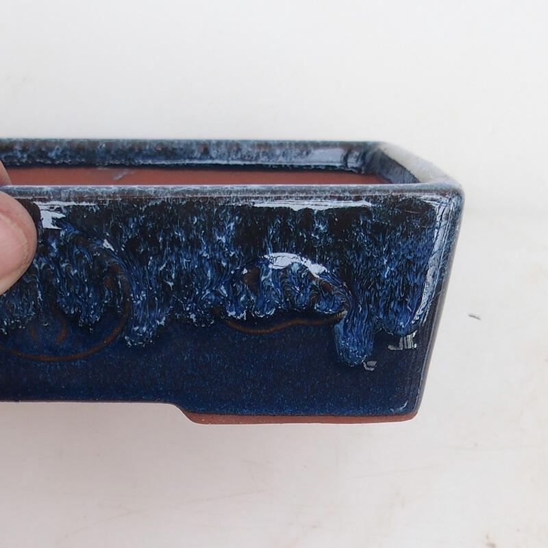 Bonsai bowl 16 x 11.5 x 4.5 cm, color blue