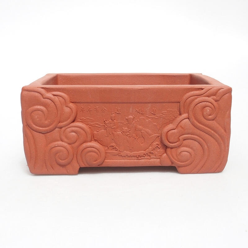 Bonsai bowl 16 x 12 x 7 cm, brick color