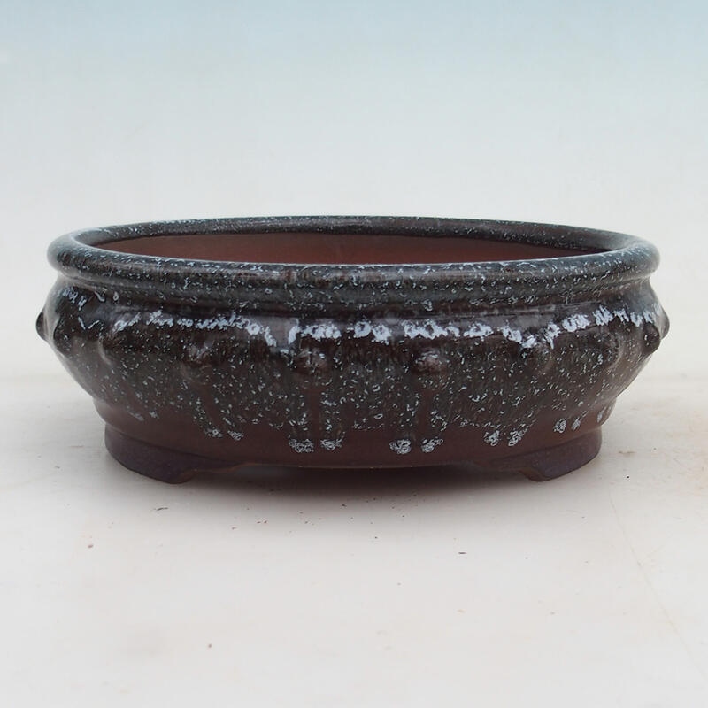 Bonsai bowl 16 x 16 x 5.5 cm, color burgundy