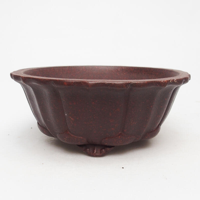 Bonsai bowl 16 x 16 x 6.5 cm, color brown-red