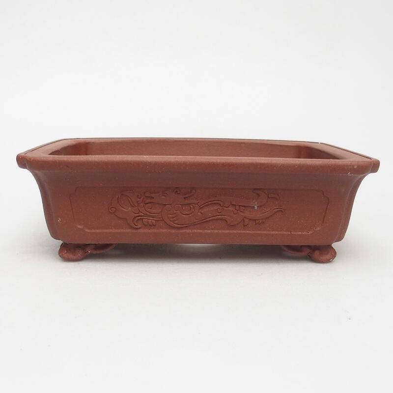 Bonsai bowl 17.5 x 13.5 x 5.5 cm, brick color