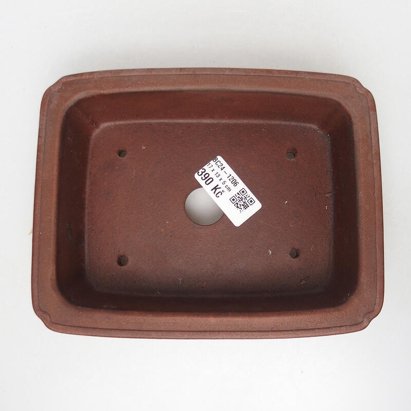 Bonsai bowl 17.5 x 13.5 x 5.5 cm, color brown