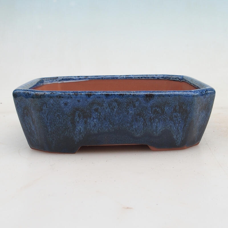 Bonsai bowl 17 x 14 x 5 cm, color blue