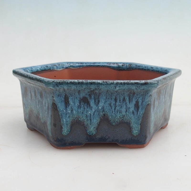 Bonsai bowl 17 x 15 x 6 cm, color blue