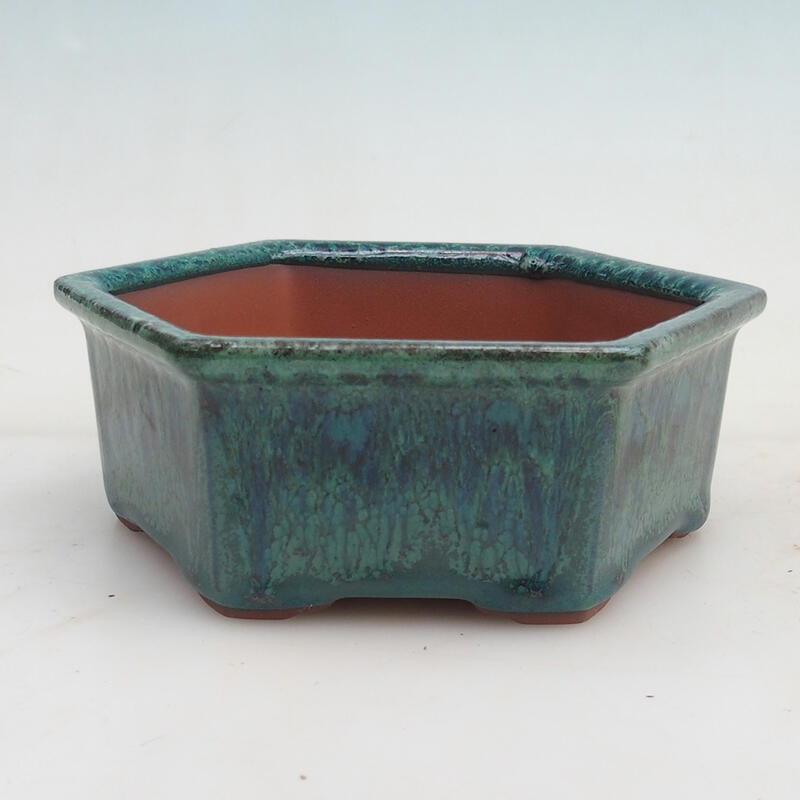 Bonsai bowl 17 x 15 x 6 cm, color green