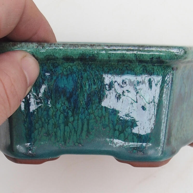 Bonsai bowl 17 x 15 x 6 cm, color green