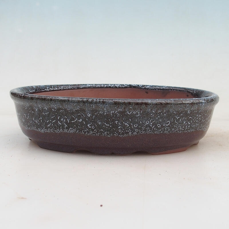 Bonsai bowl 18.5 x 14.5 x 4.5 cm, wine-white color