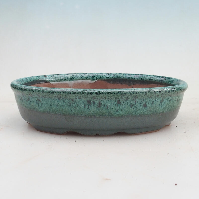 Bonsai bowl 18.5 x 14.5 x 4.5 cm, color green