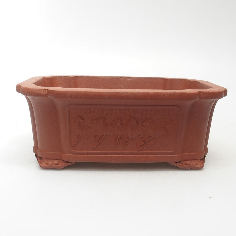 Bonsai bowl 18 x 13.5 x 7 cm, brick color