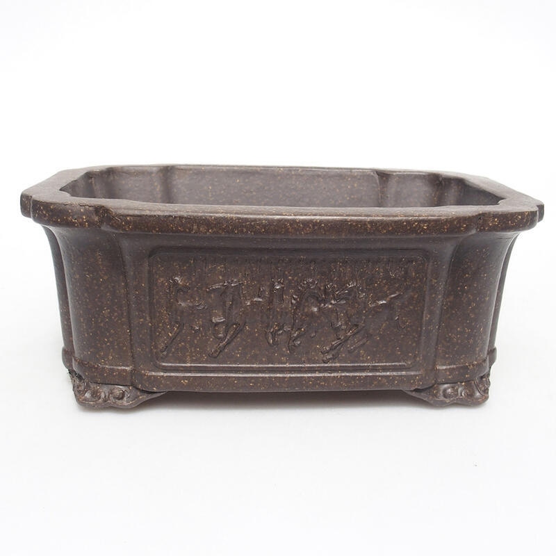 Bonsai bowl 18 x 13.5 x 7 cm, color brown ocher