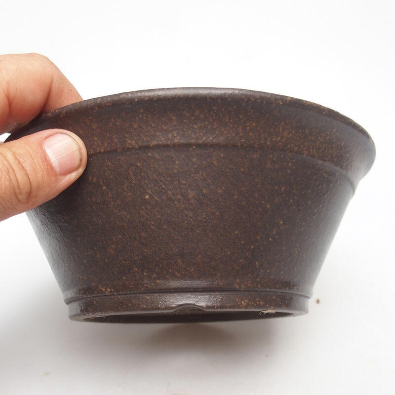 Bonsai bowl 18 x 18 x 7 cm, color brown ocher