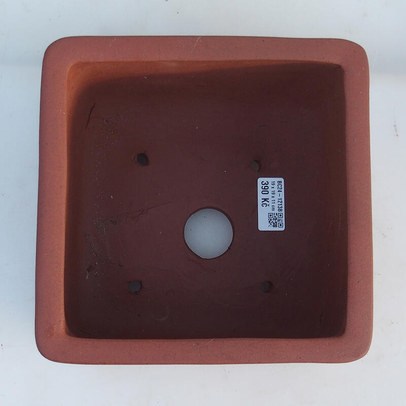 Bonsai bowl 19.5 x 19.5 x 12 cm, brick color