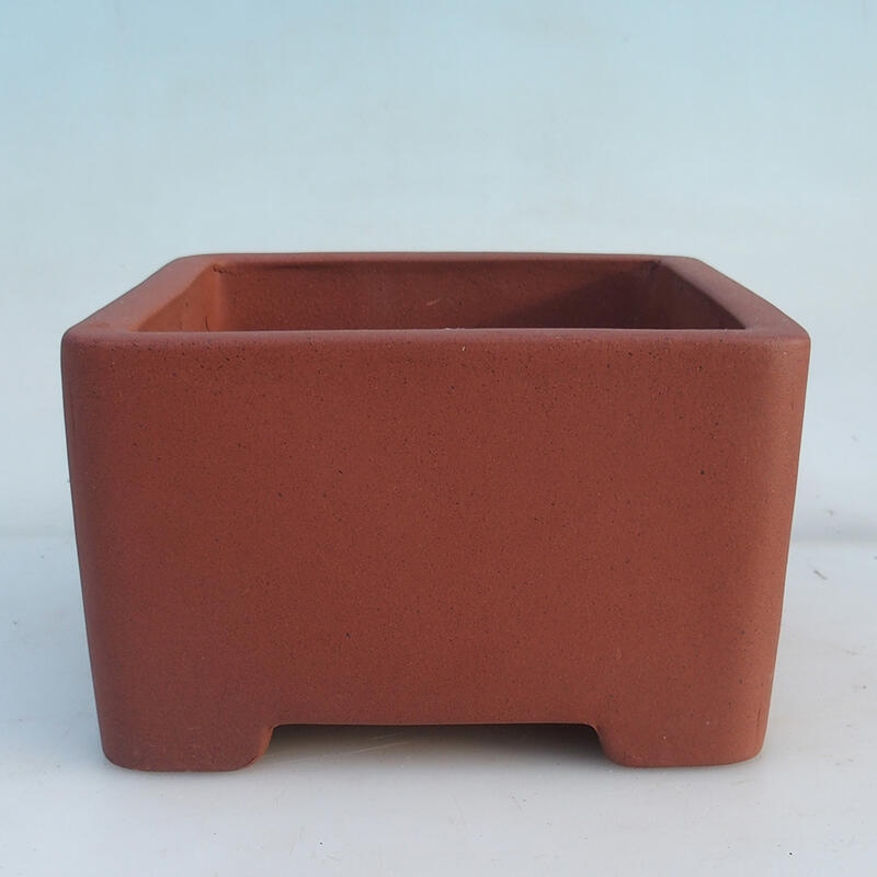 Bonsai bowl 19.5 x 19.5 x 12 cm, brick color