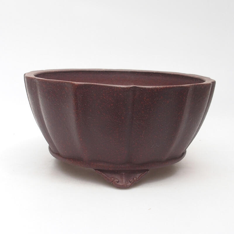 Bonsai bowl 19 x 19 x 9.5 cm, color brownish black