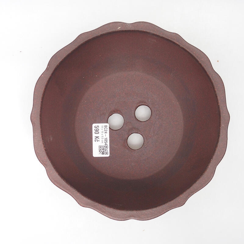 Bonsai bowl 19 x 19 x 9.5 cm, color brownish black