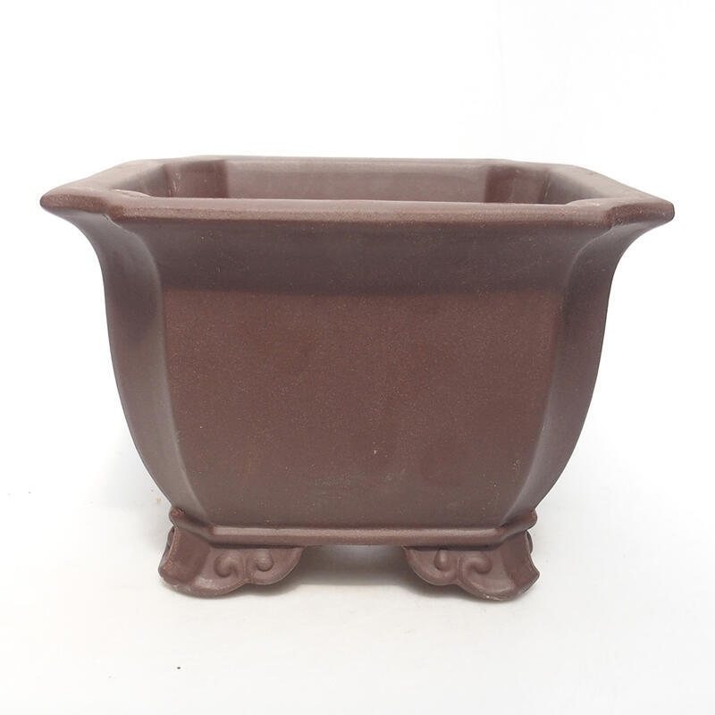 Bonsai bowl 20.5 x 20.5 x 14 cm, color brown