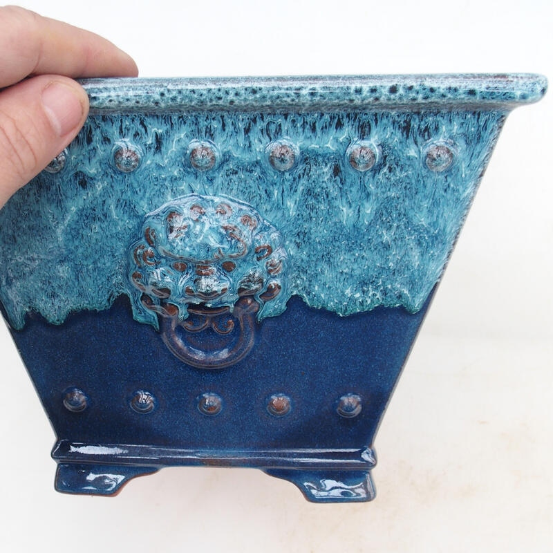 Bonsai bowl 20 x 20 x 15.5 cm, color blue