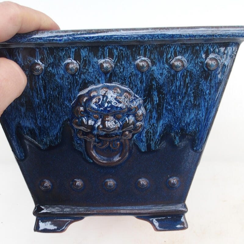 Bonsai bowl 20 x 20 x 15.5 cm, color blue