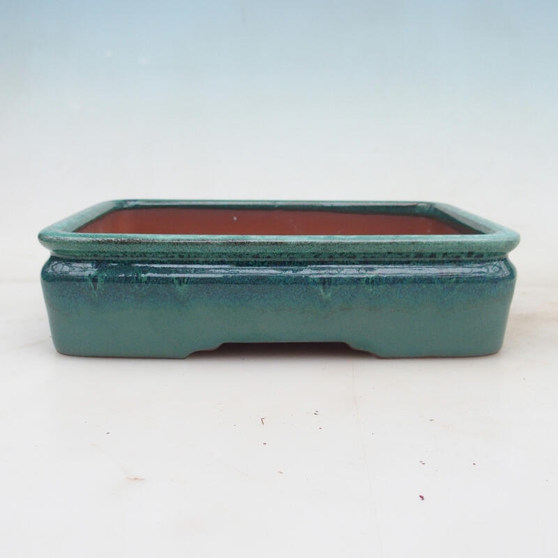 Bonsai bowl 21.5 x 17 x 5.5 cm, color green