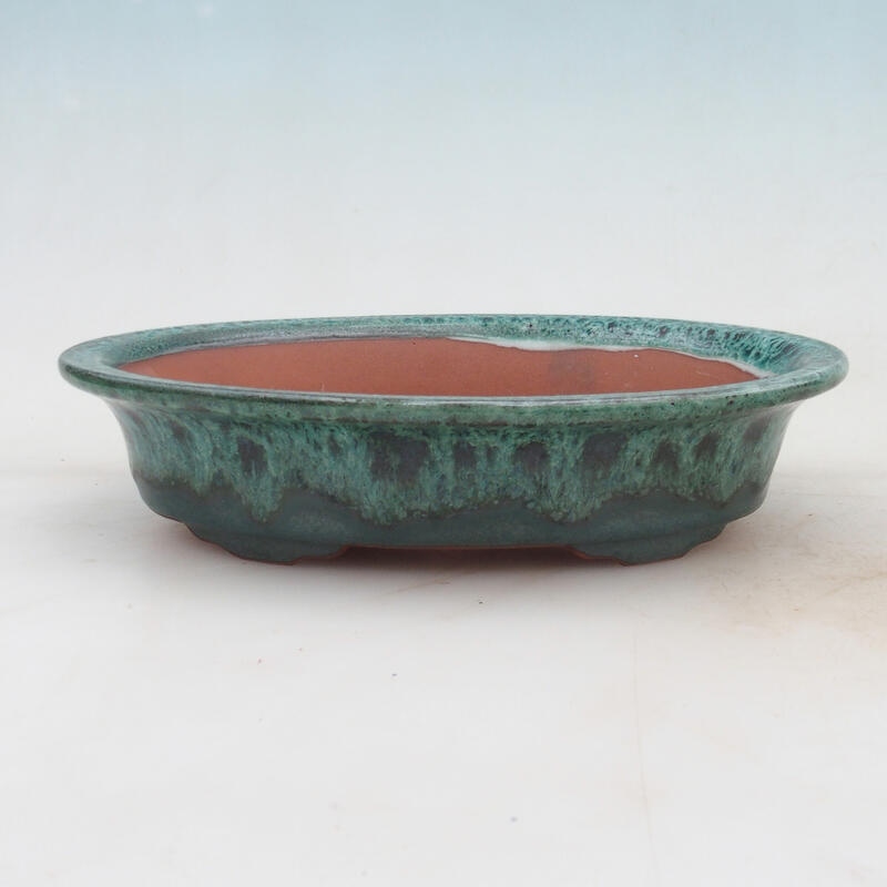 Bonsai bowl 21 x 14 x 5 cm, color green