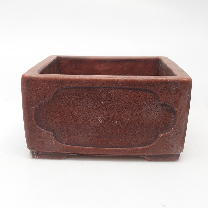 Bonsai bowl 13 x 13 x 11 cm, color brown