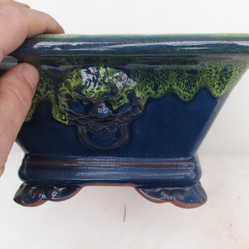 Bonsai bowl 21 x 21 x 11 cm, color blue