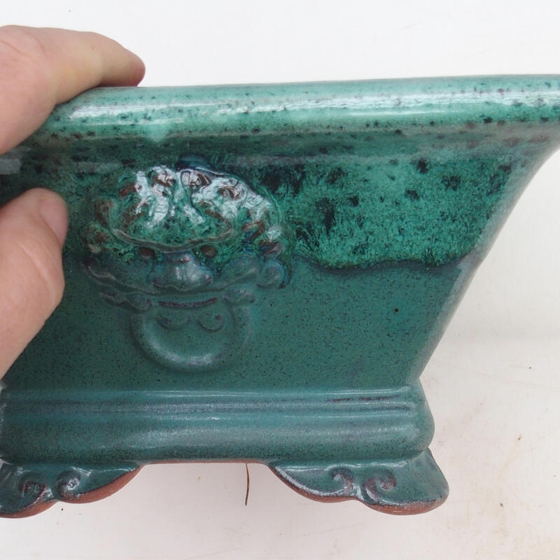 Bonsai bowl 21 x 21 x 11 cm, color green