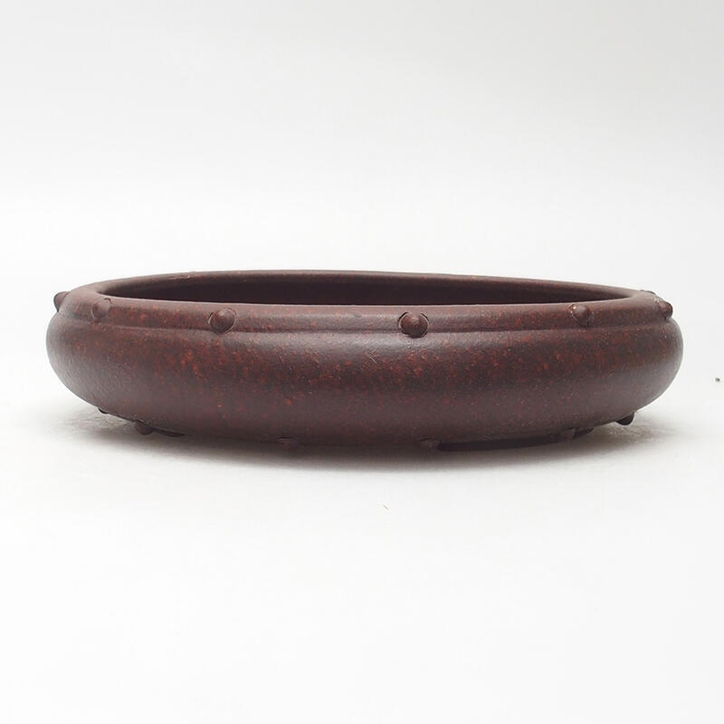 Bonsai bowl 21 x 21 x 4.5 cm, color brownish black