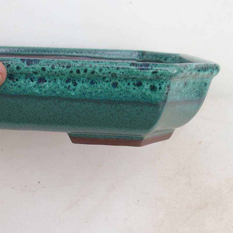 Bonsai bowl 23 x 17.5 x 4.5 cm, color green