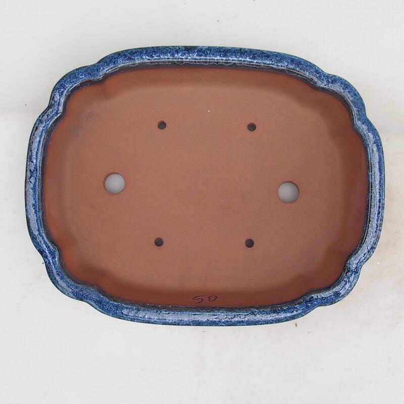 Bonsai bowl 27 x 21 x 6.5 cm, color blue