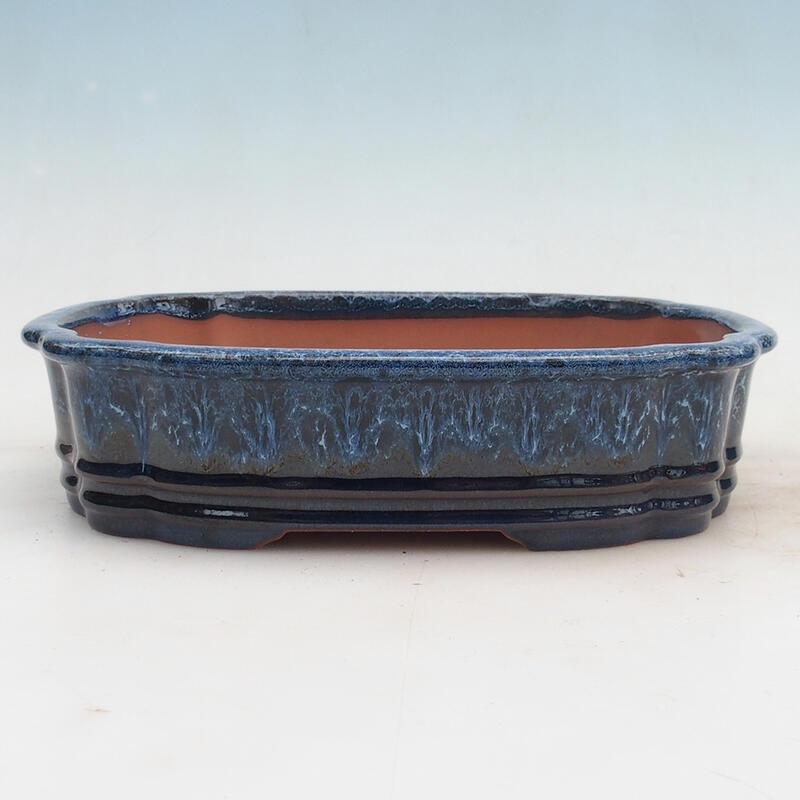 Bonsai bowl 27 x 21 x 6.5 cm, color blue