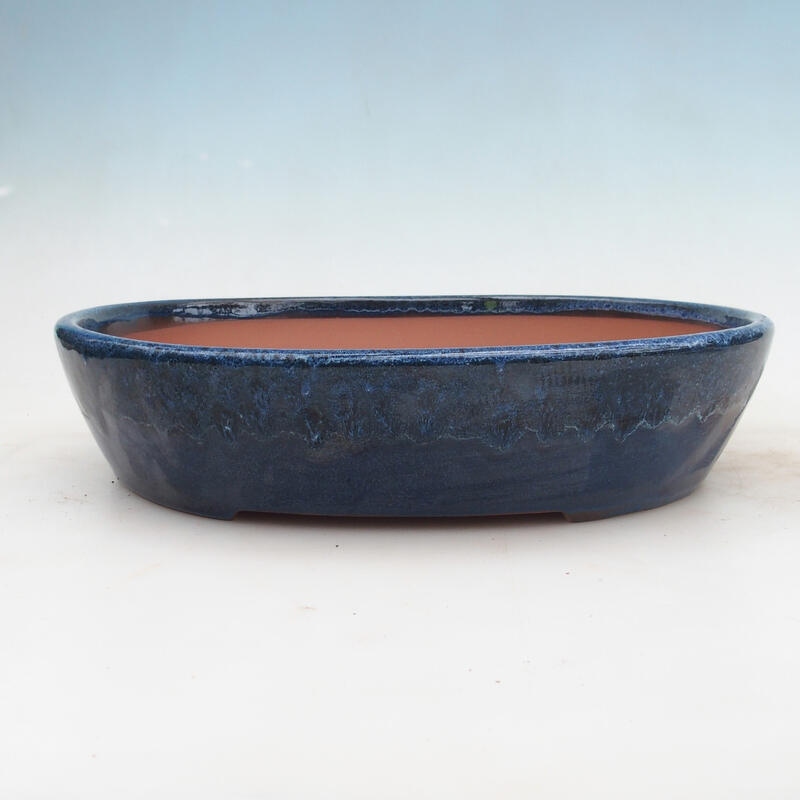 Bonsai bowl 34 x 27 x 7.5 cm, color blue