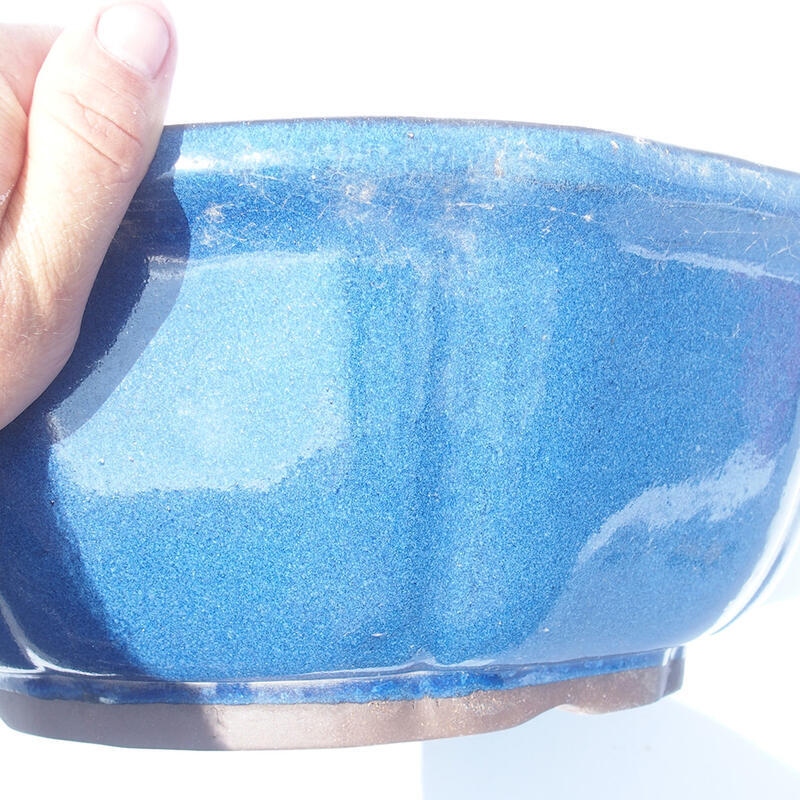 Bonsai bowl 36 x 36 x 13 cm color blue