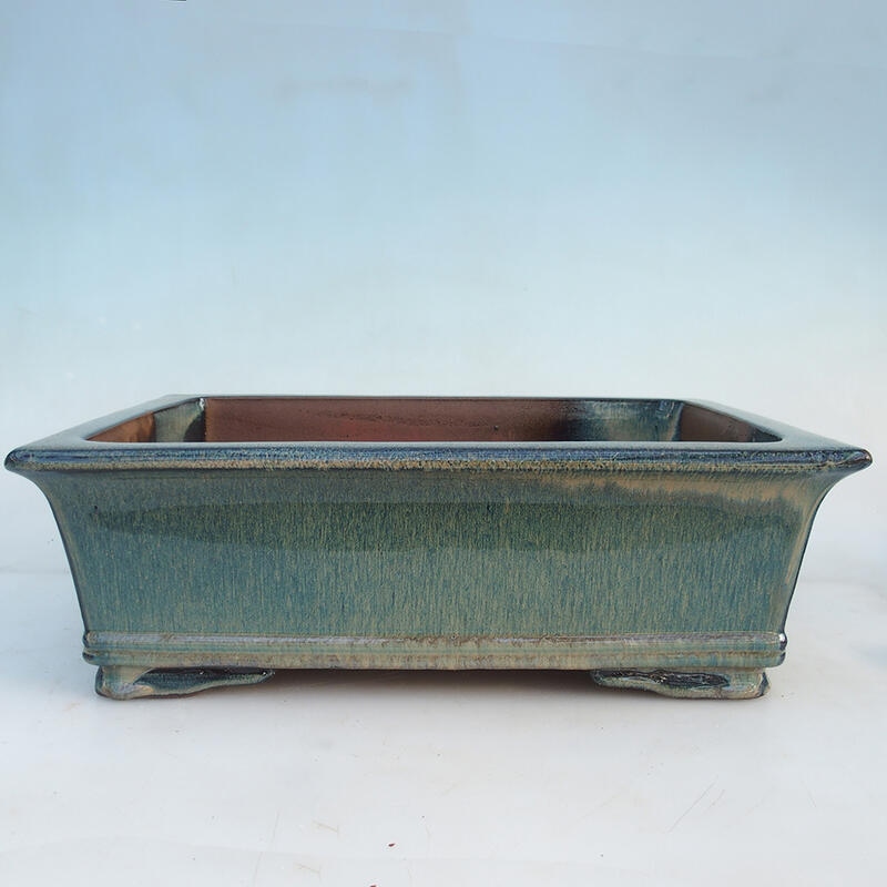 Bonsai bowl 40.5 x 28.5 x 13 cm, color green-blue - pallet transport only