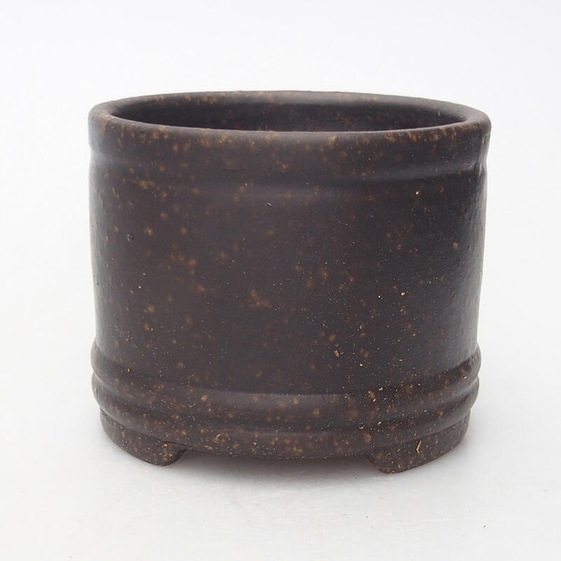 Bonsai bowl 7.5 x 7.5 x 6.5 cm, color brown ocher