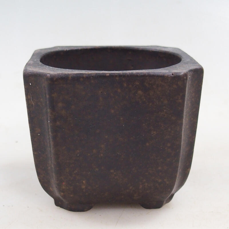 Bonsai bowl 7 x 7 x 6 cm, color brown ocher