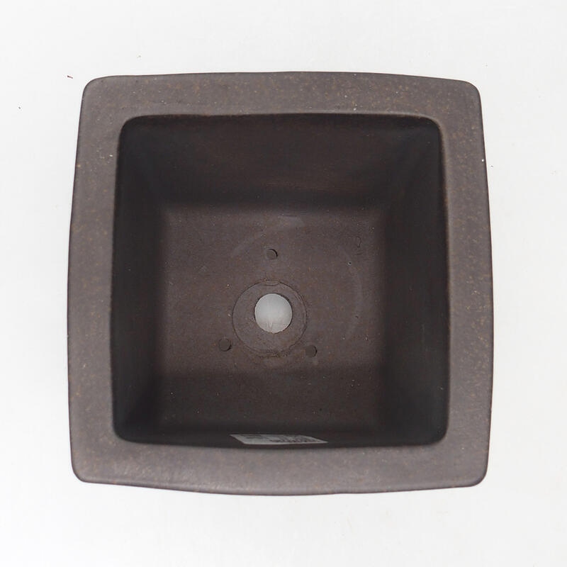 Bonsai bowl 9.5 x 9.5 x 10 cm, color brown ocher