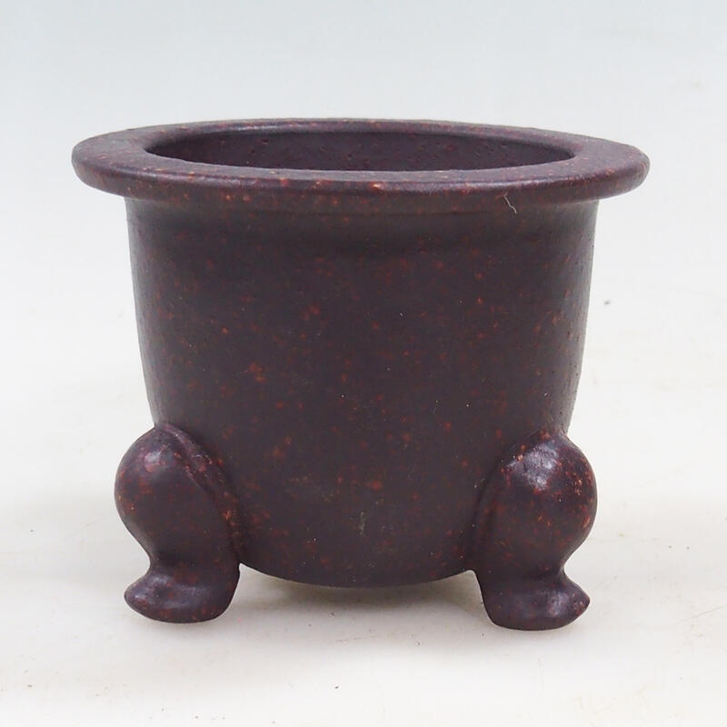 Bonsai bowl 9.5 x 9.5 x 7.5 cm, color brown-red