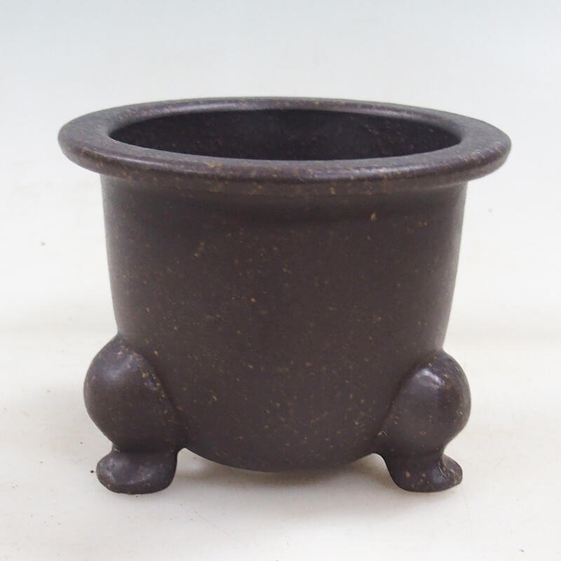 Bonsai bowl 9.5 x 9.5 x 7.5 cm, color brown-red