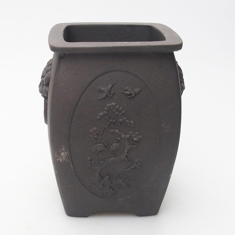 Bonsai bowl 9 x 9 x 12 cm, color black