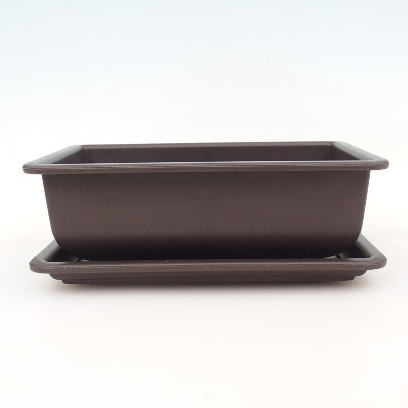 Bonsai bowl + saucer plastic MP-2 - 15 x 11 x 6.5 cm