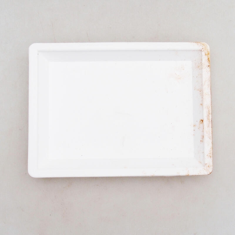 Bonsai saucer plastic PP-1 white 15 x 11 x 1.8 cm