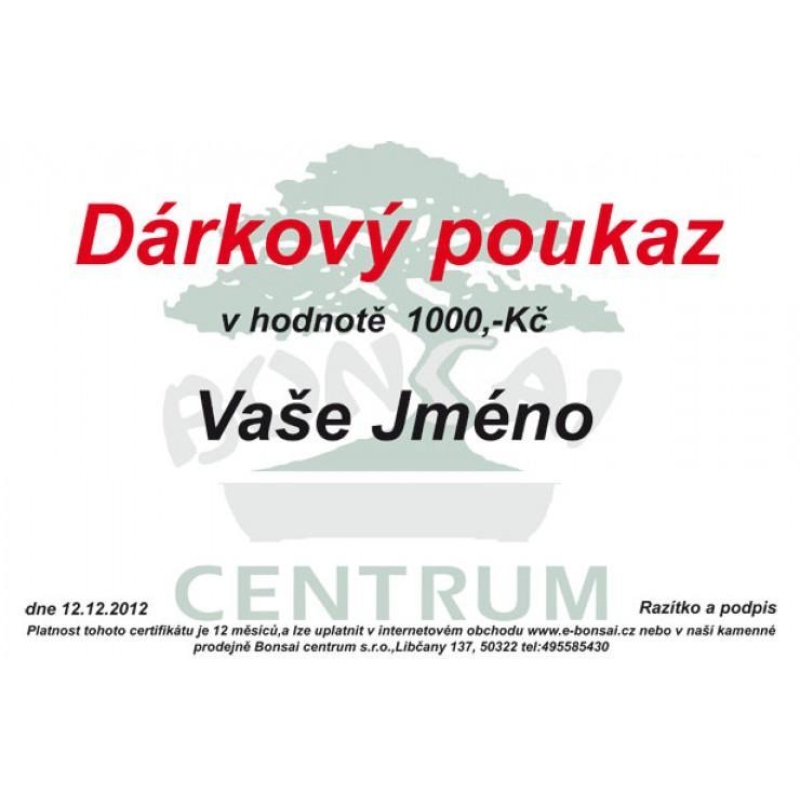 Gift Voucher 1000 CZK